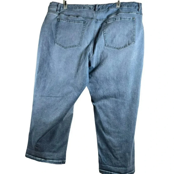 Lane Bryant Womens Plus Size 24 Mid- rise Boyfriend capri Blue Denim Jeans - Picture 2 of 11